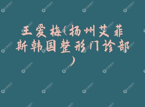 王爱梅扬州艾菲斯韩国整形门诊部 王爱梅扬州艾菲斯韩国整形门诊部