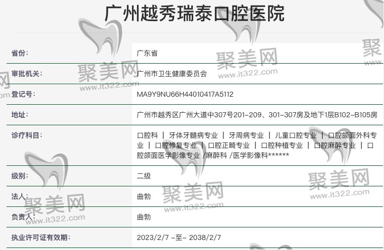 广州越秀瑞泰口腔医院资质 广州越秀瑞泰口腔医院资质