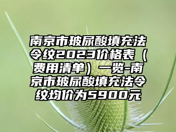 南京市玻尿酸填充法令纹2023价格表（费用清单）一览-南京市玻尿酸填充法令纹均价为5900元