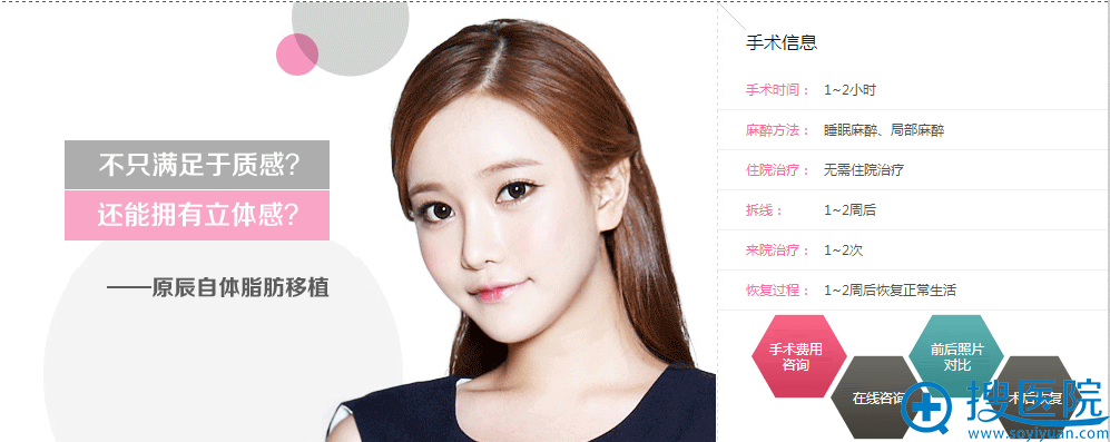 原辰自体脂肪移植手术信息 原辰自体脂肪移植手术信息