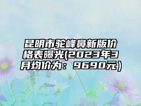 昆明市驼峰鼻新版价格表曝光(2023年3月均价为:9690元)