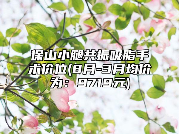 保山小腿共振吸脂手术价位(8月-3月均价为:9719元)