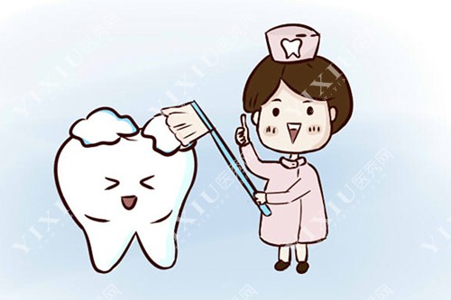 清洁牙齿卡通示意图 清洁牙齿卡通示意图