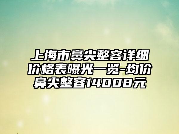 上海市鼻尖整容详细价格表曝光一览-均价鼻尖整容14008元
